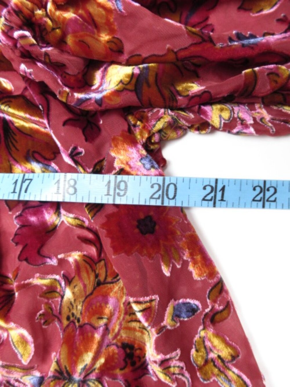 Anthropologie The Estela Burnout Sheer Printed Blouse Maroon Red XXS - Picture 6 of 12